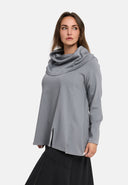 Camisa 'Juline' – Denim con elástico en línea A fluida