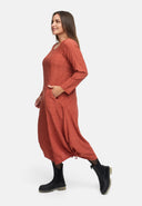 Klänning i A-linje med rynkning 'Ferina'