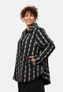 'Karena' Blusenjakke - Bomuld-stretch, stribemønster