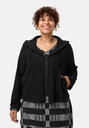 'Vera' Jacke - tonales Schwarz & lässiger Kapuzen-Schnitt