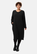 'Vera' Kleid - tiefes Schwarz & dezente Struktur