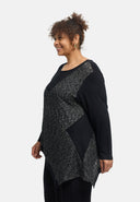 'Perlina' tunic – mixed materials, split hem