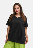 Camiseta longa de linho em silhueta balão 'Venti'