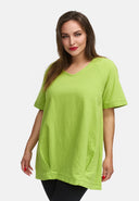 Camiseta longa de linho em silhueta balão 'Venti'